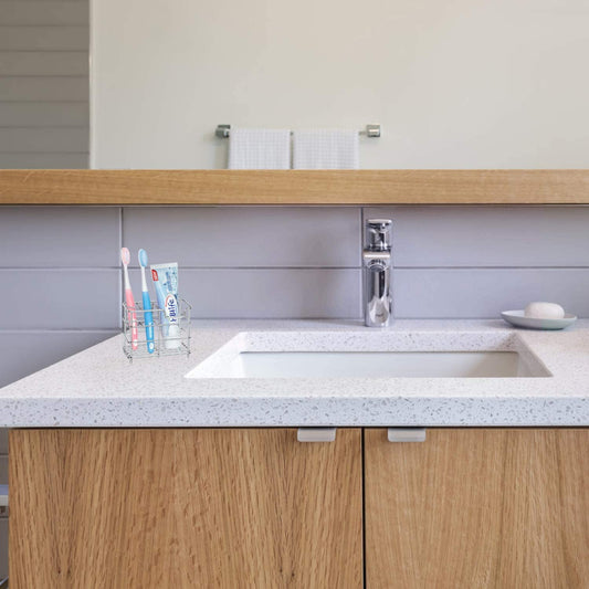 Stainless Steel Toothbrush and Toothpaste Holder for Bathroom, Sturdy and Hygienic, Drain and Rust Prevention, Silver
