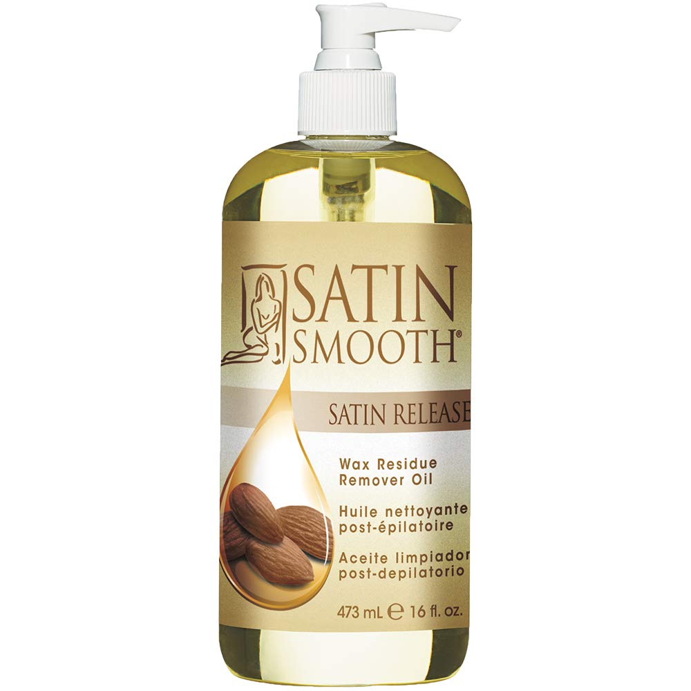 Satin Release Wax Residue Remover Oil, Post-Wax Treatment Fast-Dissolving, 16 Oz, 1-Pack | Aftercare Skin Cleanser, Quickly Dissolves Sticky Cleanup Fluids, Professional Salon Soothing Post Epilatory Formula