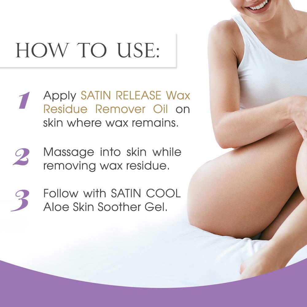 Satin Release Wax Residue Remover Oil, Post-Wax Treatment Fast-Dissolving, 16 Oz, 1-Pack | Aftercare Skin Cleanser, Quickly Dissolves Sticky Cleanup Fluids, Professional Salon Soothing Post Epilatory Formula