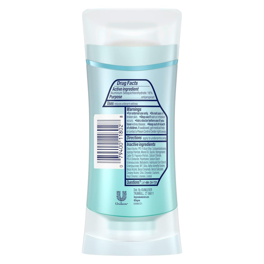 Degree Advanced Protection Antiperspirant Deodorant Shower Clean for 72-Hour Sweat & Odor Control for Women, with Body Heat Activated Technology, 2.6 Oz