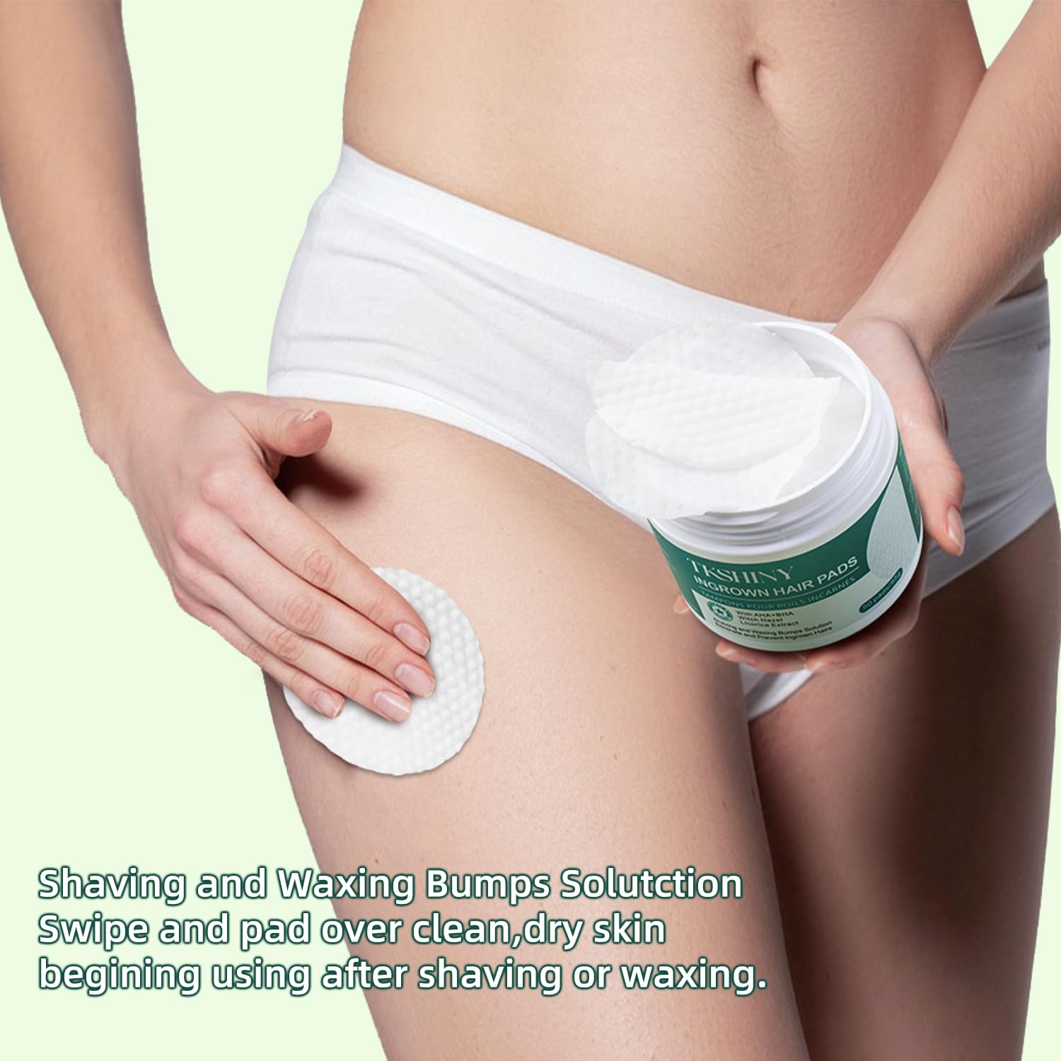 Ingrown Treatment Hair Pads, with AHA+BHA, Ingrown Hair Wipes for Bikini Area, Razor Bumps, Underarm , Exfoliate Skin,Ingrown Hair Serum for Face, Neck, 50 Pads