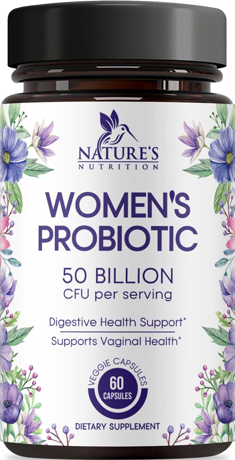 Probiotics for Women - Probiotic Blend 50 Billion CFU per Cap - 16 Feminine Health Strains Women'S Probiotic - Prebiotic for Vaginal PH Balance, Urinary UT Health Support - Bottled USA - 60 Capsules
