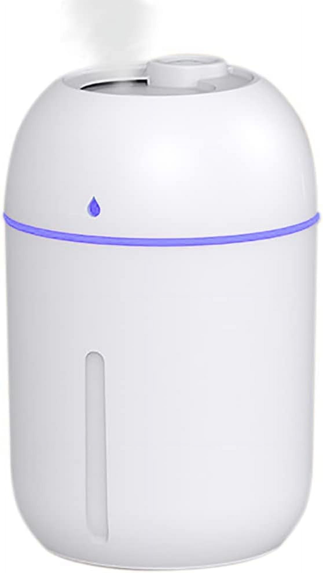 Mini Humidifier, 300Ml Portable Small Humidifiers for Baby, Car Humidifier Diffuser for Travel Plants Bedroom Desk Office, Cool Mist Air Humidifier with 7 Color Night Lights