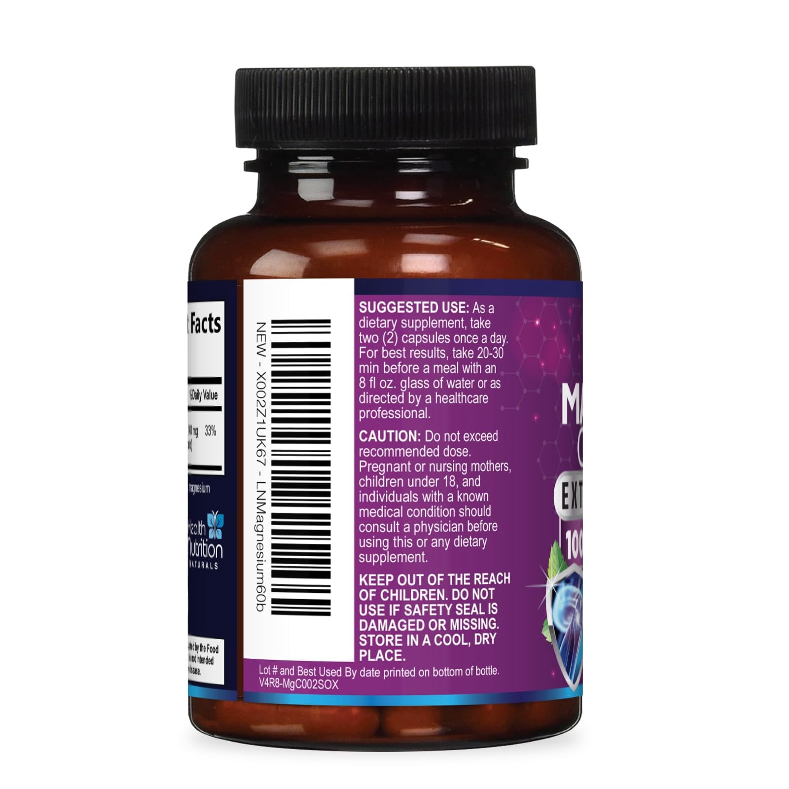 Magnesium Citrate 1000Mg per Serving - Max Absorption Magnesium Powder Capsules for Muscle, Nerve, Bone and Heart Health Support, High Absorption Citrate Complex, Gluten Free, Non-Gmo - 60 Capsules